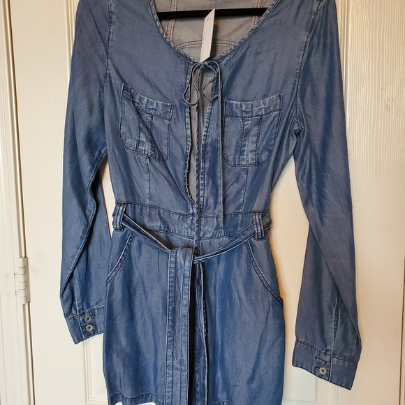 NWOT Somedays Lovin Chambray Denim Romper - Picture 1 of 9